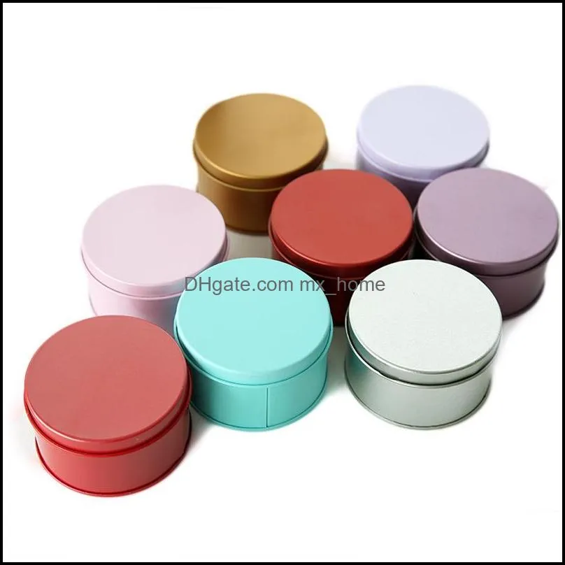 Candy Box Tinplate Candle Jar Empty Metal Tin Can Tablet Pill Earrings Storage Box with Lid Round Container Small Home Decor
