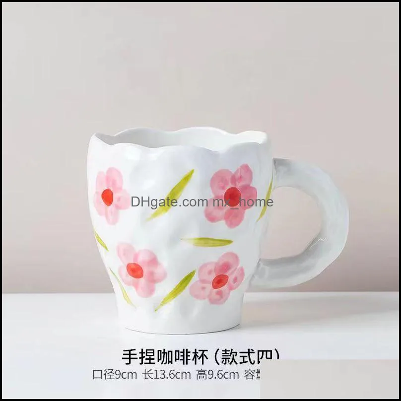 high-value mug home drinking water cup personality creative ceramic coffee cup hand pinch light luxury