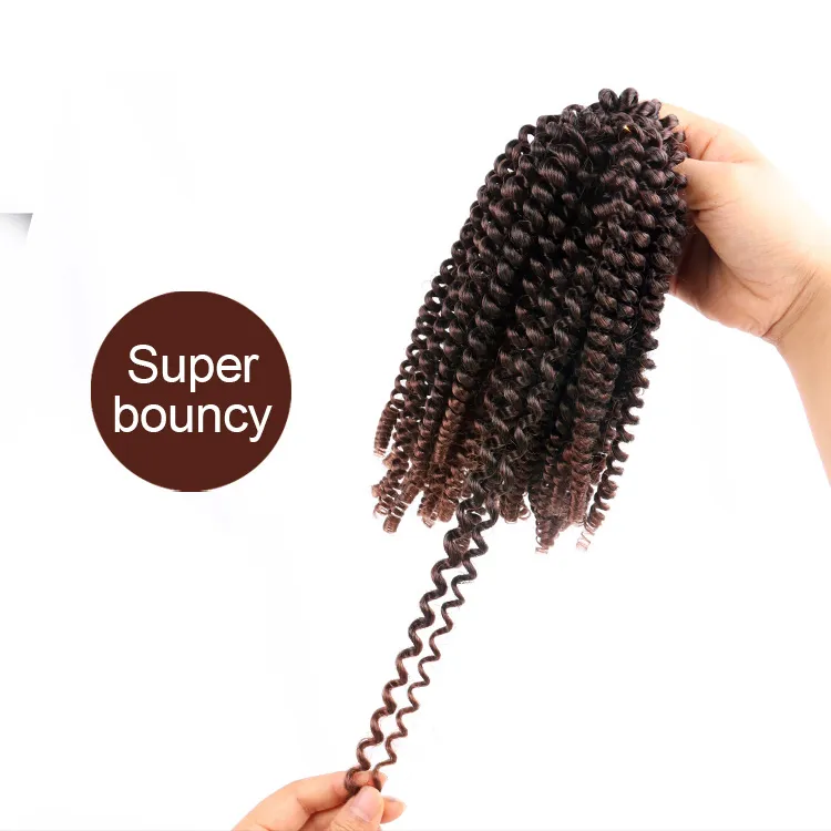 8'' 12'' Ombre Crochet Braids Synthetic Spring Afro Nubian Passion Spring  Kanekalon Fiber Braid Hair Extension