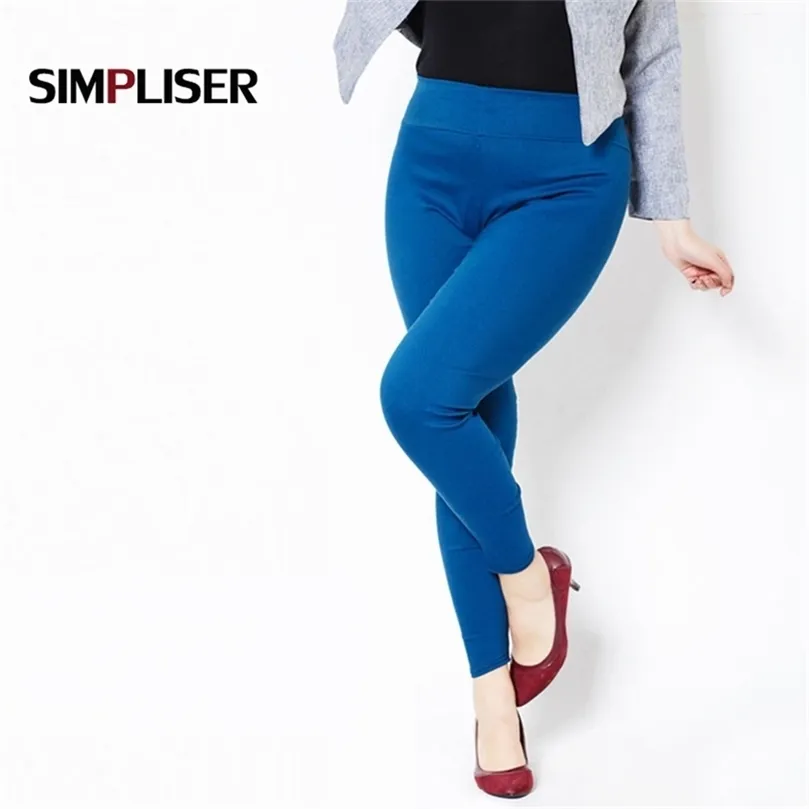 High Waist Women Pencil Pants Candy Color Leggings PLus Size 5XL 6XL Ladies Casual trousers White Black Red Femme Pantalon 210820