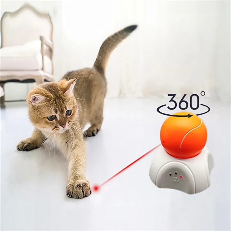 Juguetes eléctricos inteligentes para gatos, láser giratorio automático de 360 grados, pelota electrónica interactiva para gatitos y mascotas para s 220510