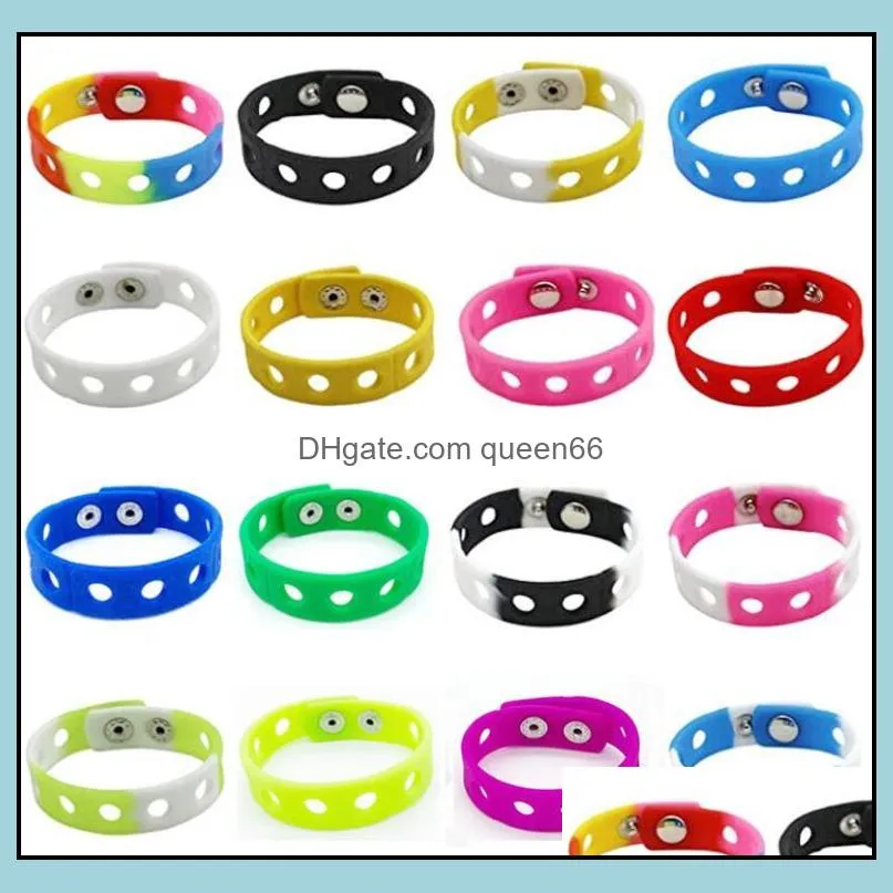 Soft Silicone Bracelet Wristband 18/21cm Fit Shoe Croc Buckle Charm Accessory Kid Party Gift Fashion Jewelry Wholesale