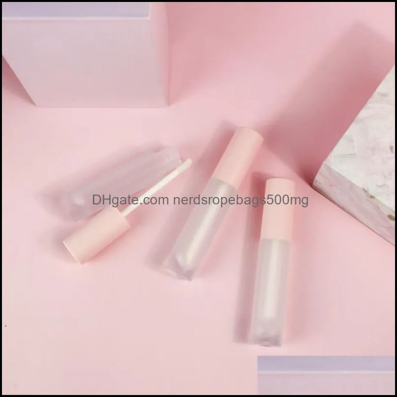 Circular Frosted Lipgloss Tube Plastic Hot Stamping Empty Clear Lip Gloss Lipstick Lipglaze Container Eyelash Eyeliner 1 5jz L2