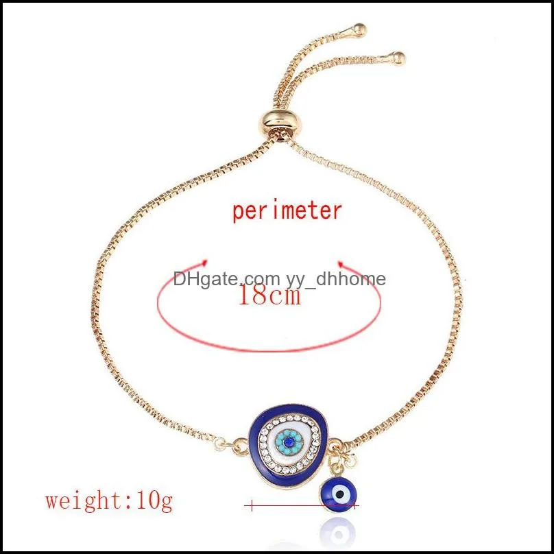 Fashion Enamel Good Luck Elephant bracelets For women Hamsa Hand Love Letter Turkey Blue Evil Eye charm Gold chains Bangle Jewely 81