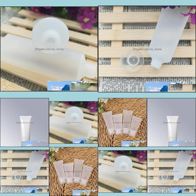 50 ml/g White Empty Plastic Cosmetic Tubes Clear Facial Cleanser Hand Cream Packaging Bottles LX1290