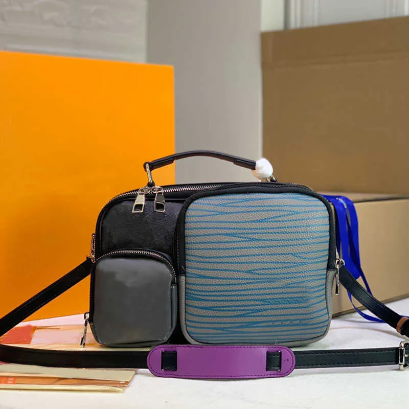 2022 Classic Messenger Bag Cockets Женская сумочка Crossbody Сумки на плечо Холст Кожаная Tote Мода Письмо Polectory Цветные сумки