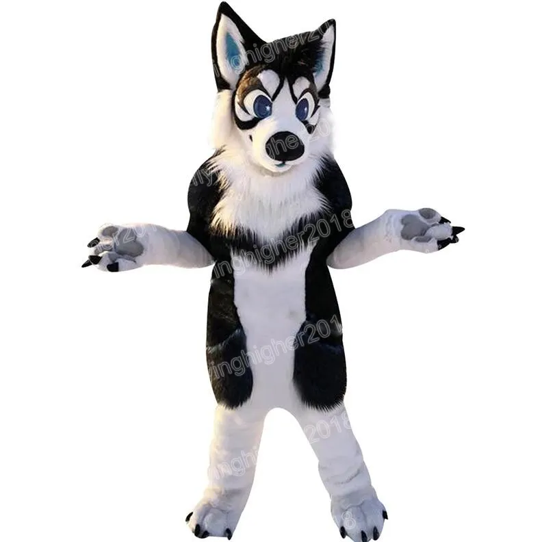 Long-Haired Husky Dog Mascot Costume for Adults, Cartoon Anime Theme ...