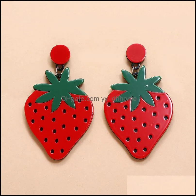 Hoop & Huggie South Korea Elegant Sweet Cute Fruit Cool Simple Normcore Style Strawberry Earrings1