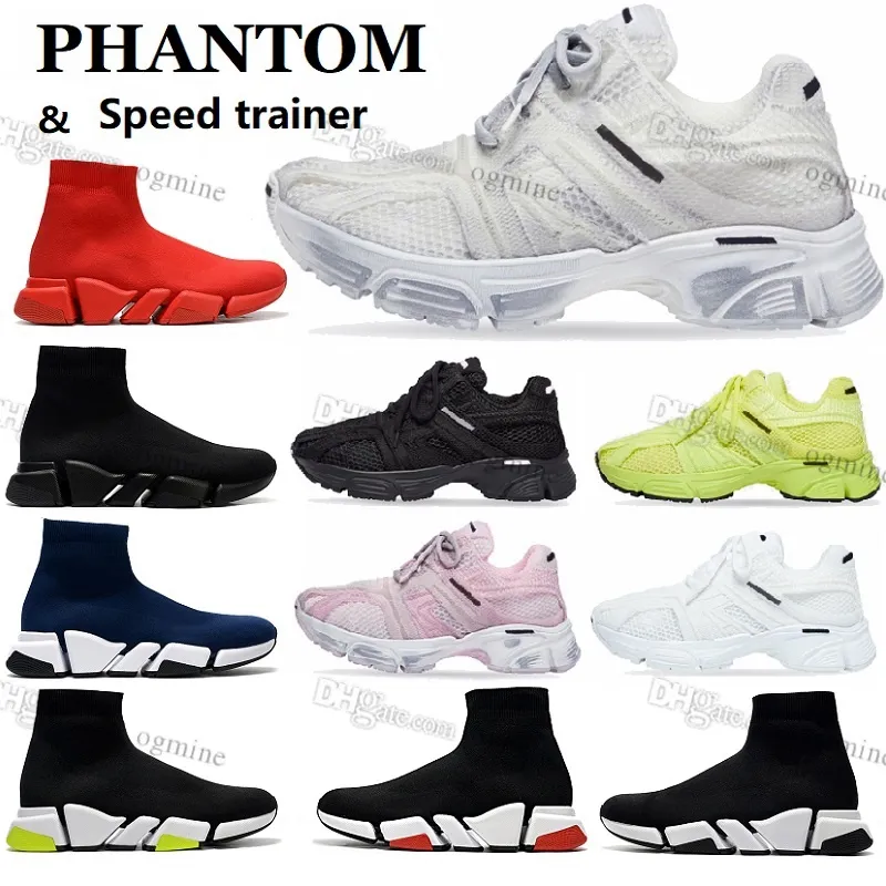 Дизайнерская мужская женская повседневная обувь Phantom Sneaker 8.0 Ткань-сетчатая платформа с прикрепленным языком для обуви 8 35-45 и кожи