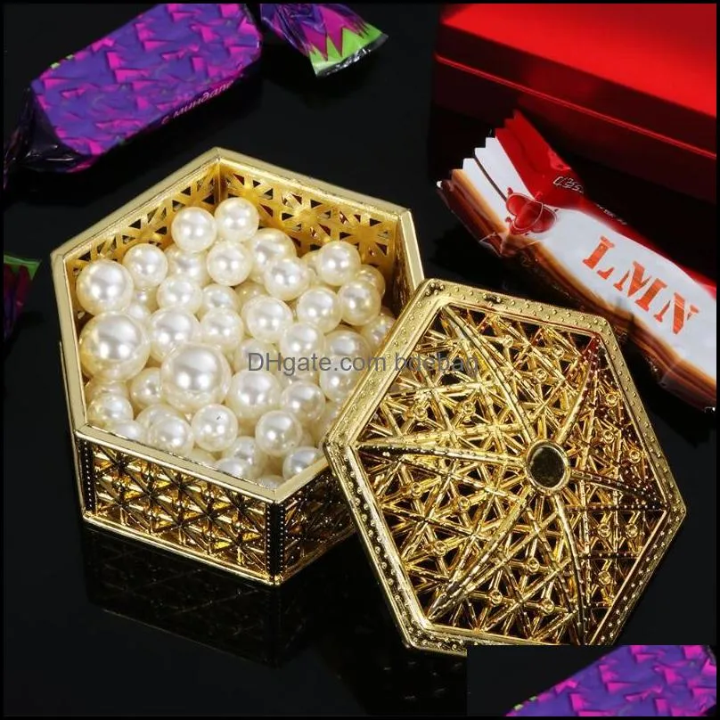 Gift Wrap 1PC Retro Vintage Plastic Candy Box Hollow Transparent Jewelry Storage Trinket Organizer Wedding Souvenir Party