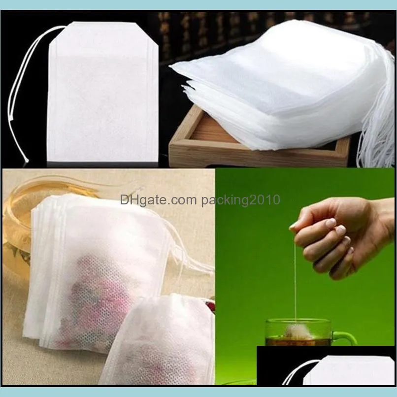 Fashion Hot Empty Teabags Tea Bags String Heal Seal Filter Paper Teabag 5.5 x 7CM for Herb Loose Tea WCW935