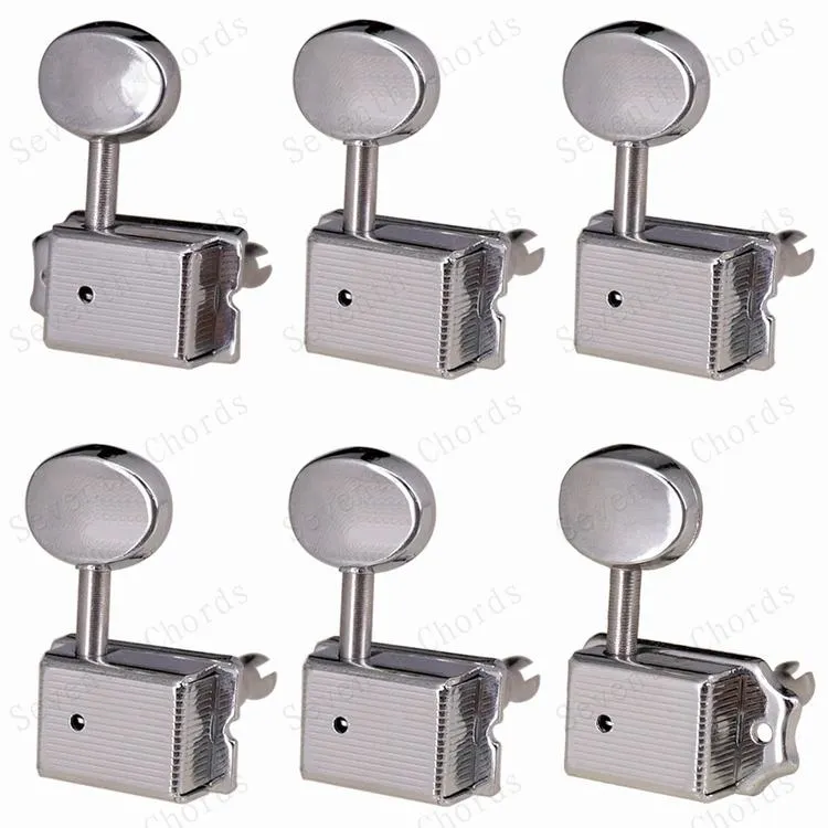 6R In Line Chrome Vintage Style Electric Guitar String Tuning Pegs Tuner Machine Heads For Electric Guitar