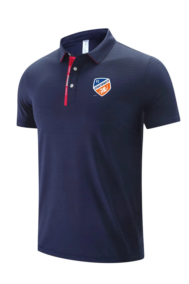 22 FC Cincinnati POLO-Freizeithemden für Männer und Frauen im Sommer, atmungsaktives Sport-T-Shirt aus Trockeneis-Mesh-Gewebe, LOGO kann individuell angepasst werden