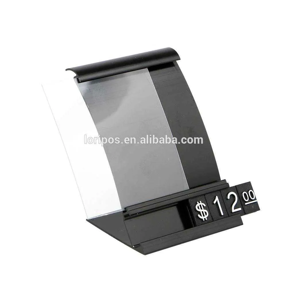 Desk Metal Sign Frame Stand With US Euros RMB Dollars Digital Numbers Adjustable Price Display Rack Shelf top Label Holder
