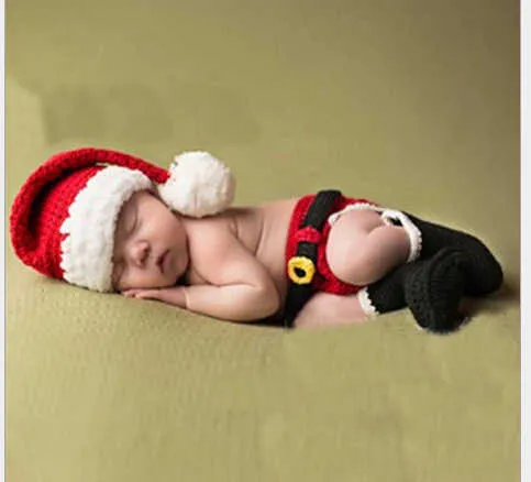 Apertos foto 3pcs bebês bebês malha de malha de natal roupas recém -nascidas roupas fotográficas