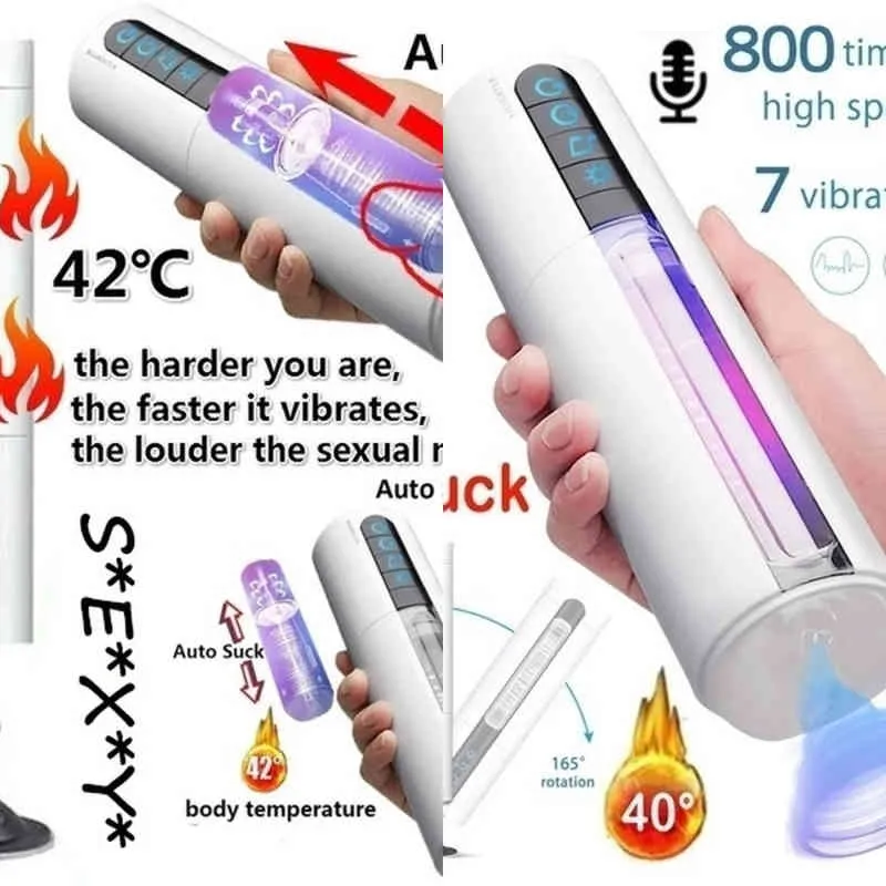 NXY Masturbateurs Pompe À Air Mâle Masturbateur Coupe Auto Suck Smart Chauffage Masturbant Réel Pussy Sucer Vigina Masturbation Sex Toys pour Hommes 220507