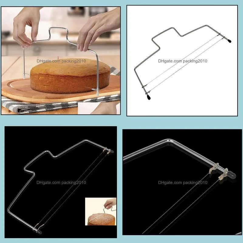 wholesale kitchen diy baking accessories double line cake slicer home diy cake straightener cutting line adjustable cakes slicer