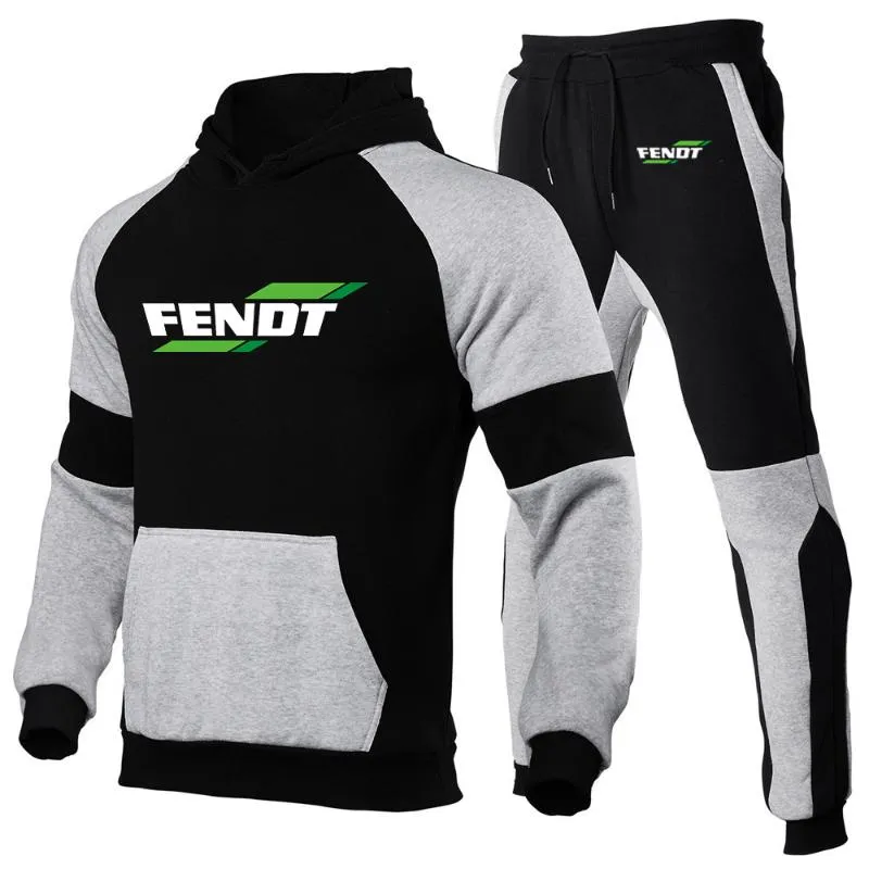 Men's Tracksuits Farming Tractor Men's Fashion Hoodie Sportswear Fendt Print Jogging Tracksuit Running Sport SuitsPant 2Pcs SetsMen's