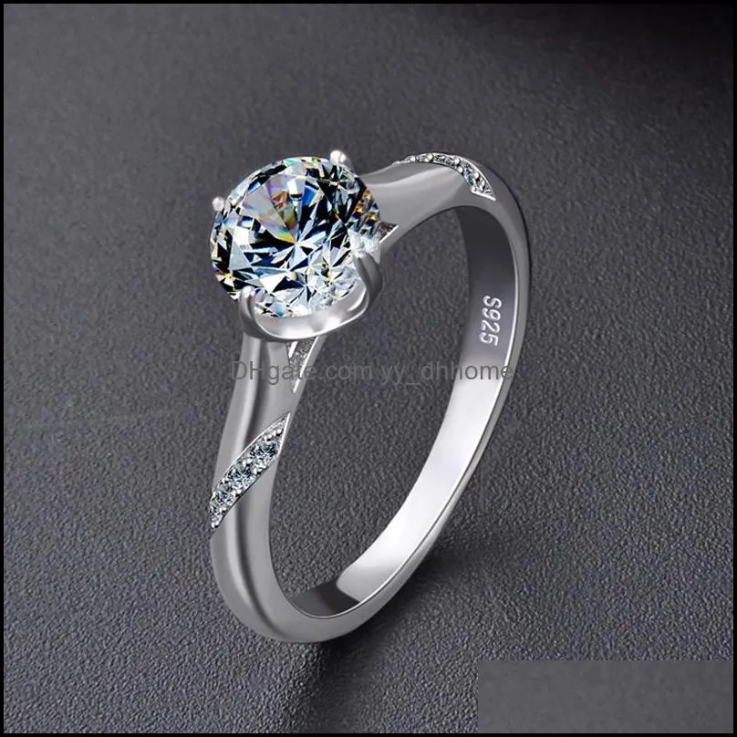 Band Rings Jewelry 100% Genuine 925 Sterling Sier Wedding Ring For Women Korea Japan Bling Zircon Engagement Promise Ymr973 Drop Delivery 20