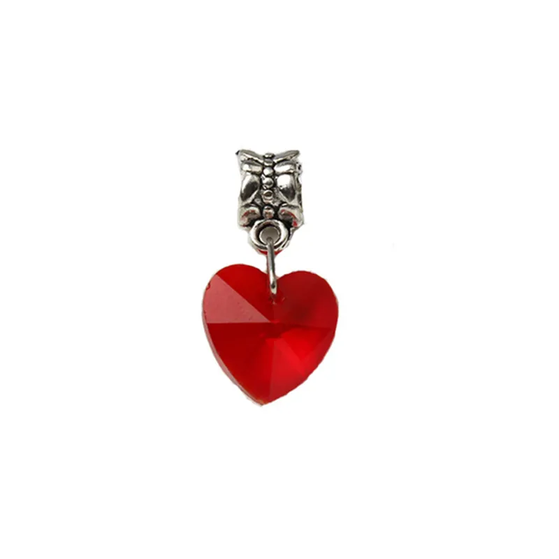 Big Red Heart Dangle Charm Bead Big Hole Fashion Women European Style For Pan DIY Armband Halsband Bangle Panza007-126