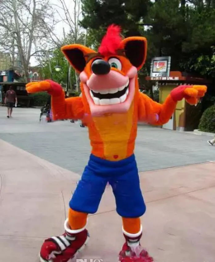 الكرتون شخصية تحطم bandicoot التميمة زي الكبار حجم أنيمي ازياء كرنفال fancycostume تنكرية حجم جودة عالية