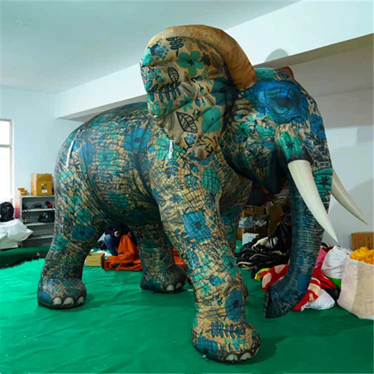 Partihandel lluminerad uppblåsbar elefant gummiballballongkonstdjur för reklamdekoration