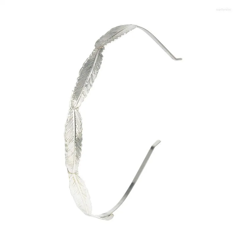 Hair Clips & Barrettes Feather Accessories Women Silver-color Headband Hairband Fashion Metal Jewelry For Bridal Wedding Earl22