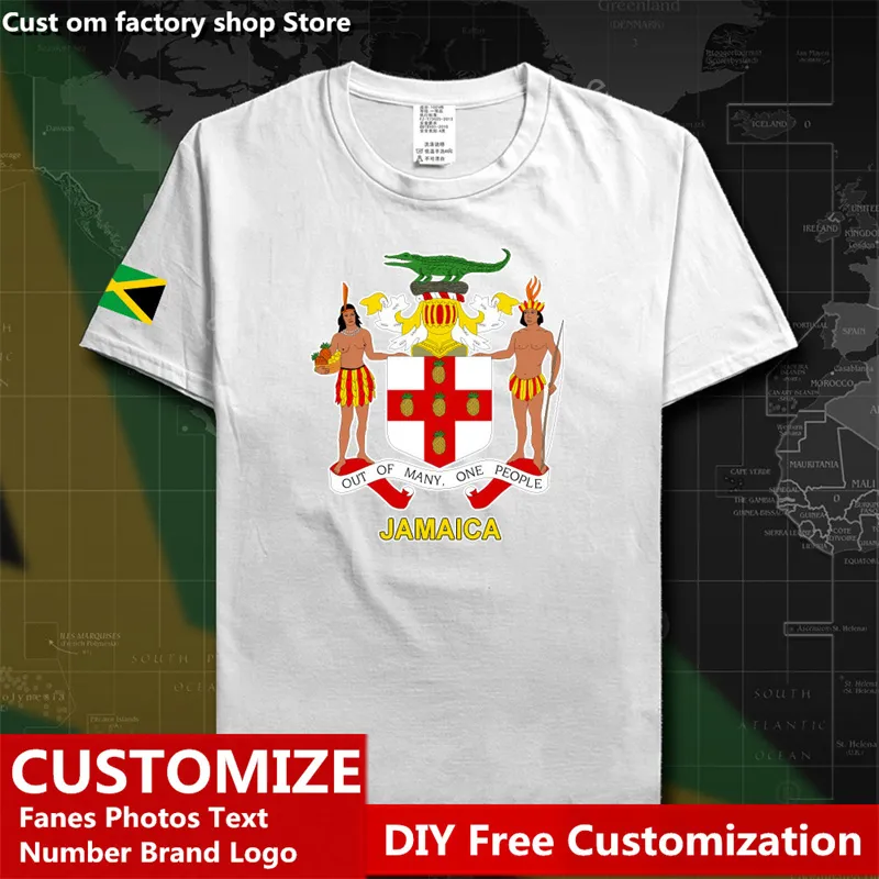 Jamaika T Shirt DIY Ücretsiz Özel Jersey hayranları DIY isim numarası T Nation Flag JM Jamaican Pamuk T 220616