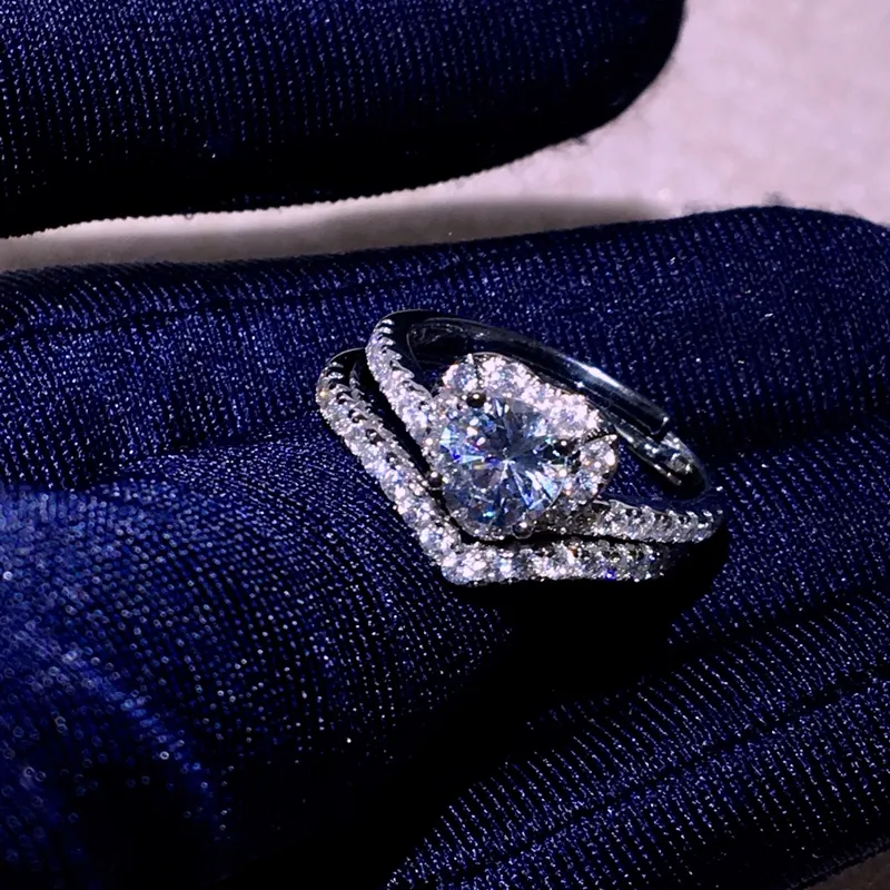 Designer Diamond Heart Bridal Set With Ring Perfect Wedding Or