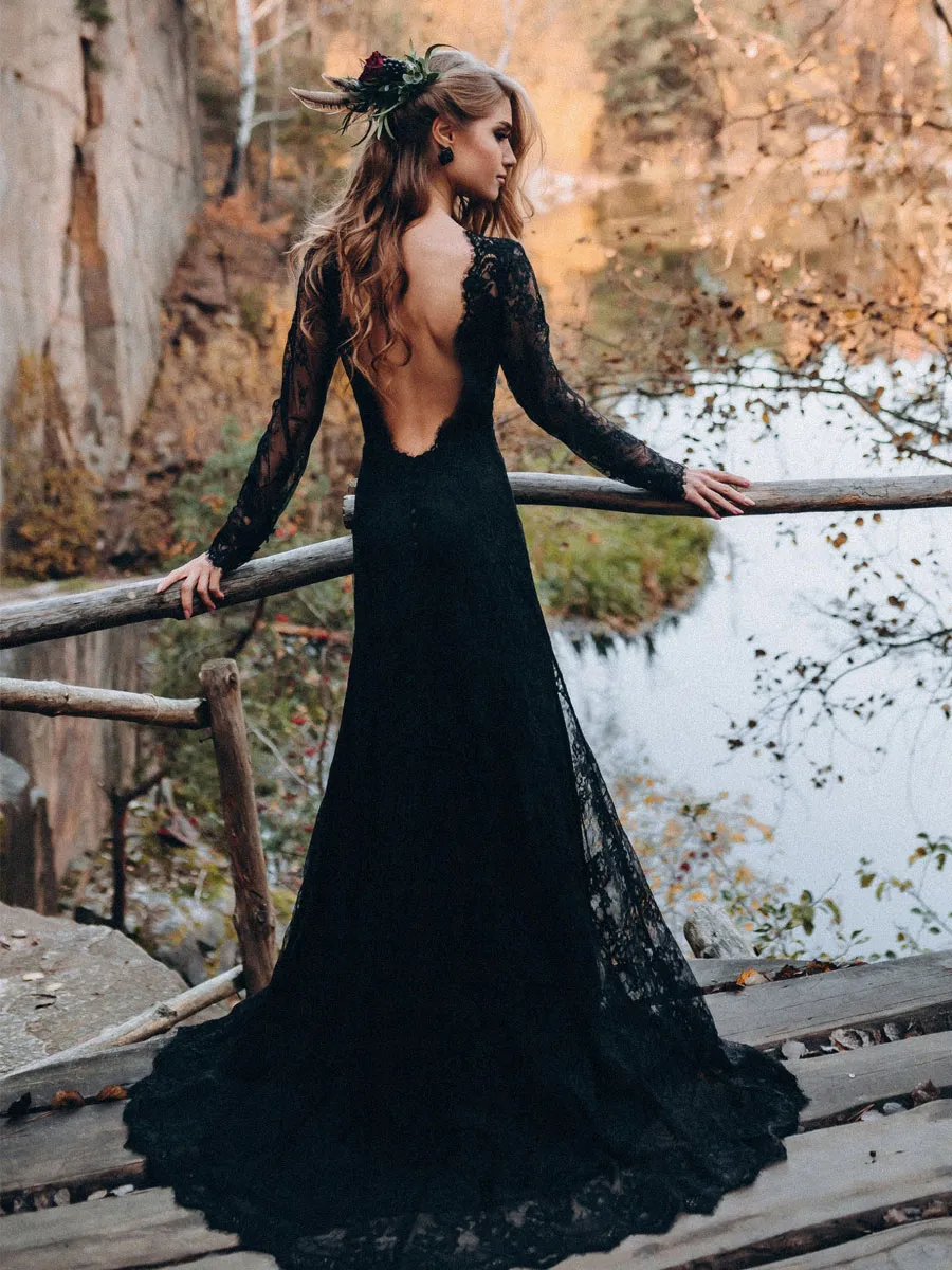 black dress with lace hem A.SHIMUS Organic Cotton in at Nordstrom, Size 2 A chic modest black Color:Dune mirror with dressing table Long Black Dress Women's