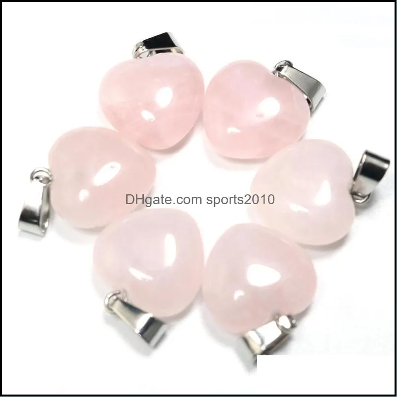 16mm natural gem stone charms pendants opal crystal rose quartz hexagonal pendulum reiki pillar diy necklaces jewelry makin sports2010