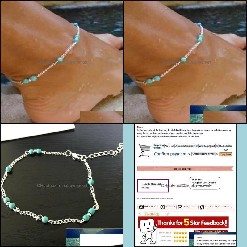 1Pcs Unique Nice Beads Chain Anklet souvenir Ankle Bracelet Foot Jewelry Fast Wholesale
