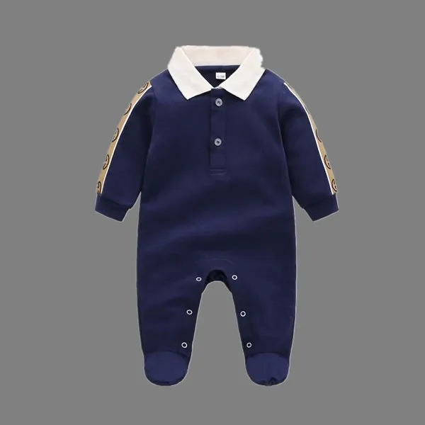 Hot High quality Newborn Baby Rompers Girls and Boy Long Sleeve Spring 100% Cotton Clothes Brand Letter Print Infant Romper Children Ourfits