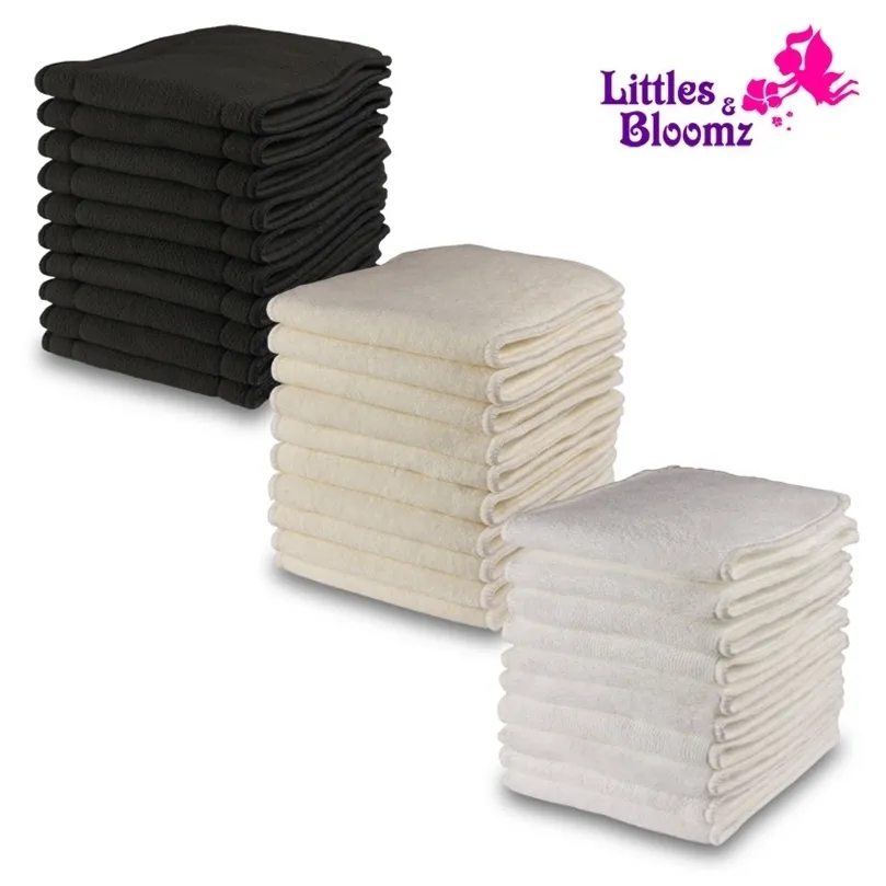 Littlesbloomz 10pcs إدراج قابلة للاستعمال قابلة للغسل لبطانات معززات الجيب حفاضات حفاضات صغيرة الخيزران إدراج الفحم 220720