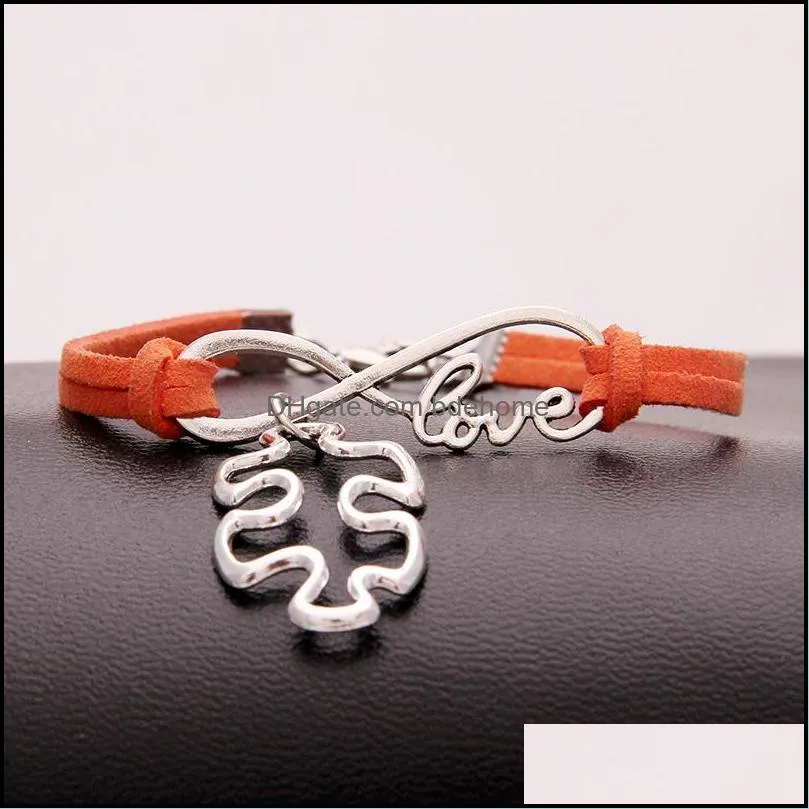 Autism Awareness Puzzle Piece Charm Bracelets infinity Love Wish velvet Rope Wrap Bangle For women Men Fashion Friendship Jewelry