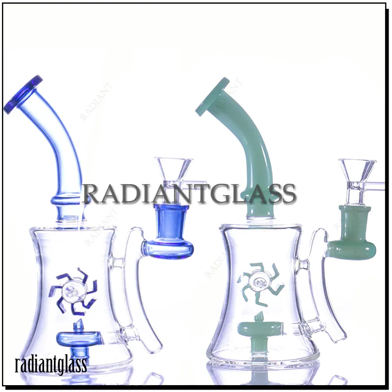 7.6 "Hookahs Glass Bong 2023 Nieuwste aankomst Eddy-windontwerp Beaker kleurrijke pijpen Heady Mini Pipe Dab Rigs Small Bubbler