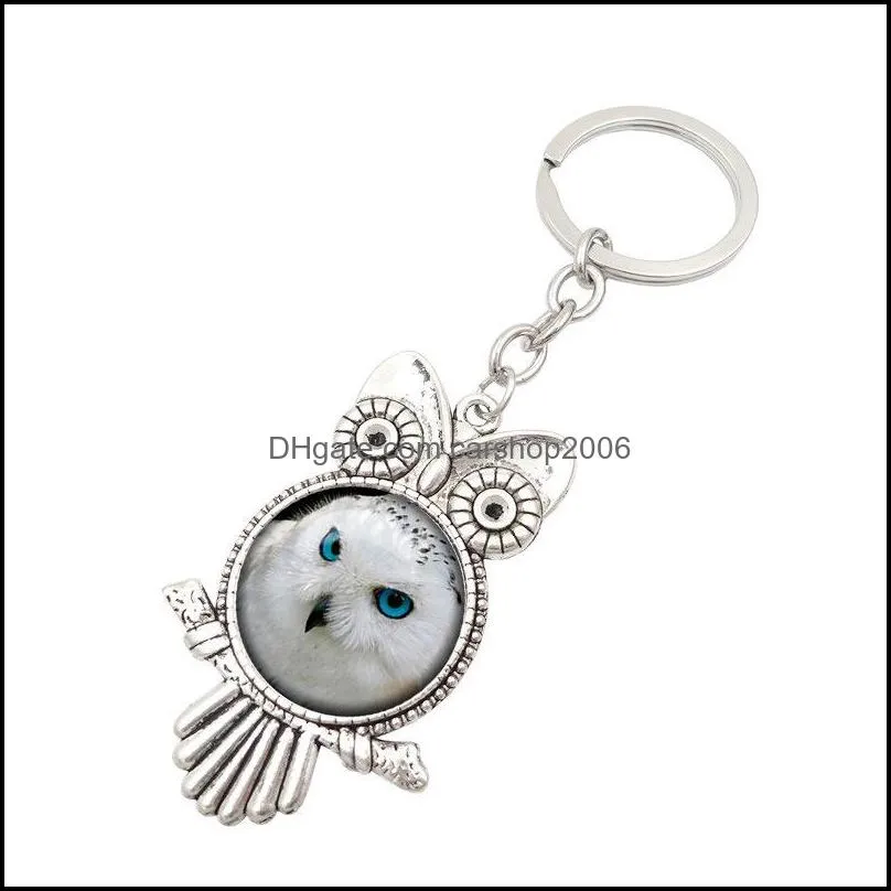 Best gift Retro Owl Time Gemstone Metal Keychain Hot Glass Keychain KR149 Keychains mix order 20 pieces a lot OK YAS 168 W2