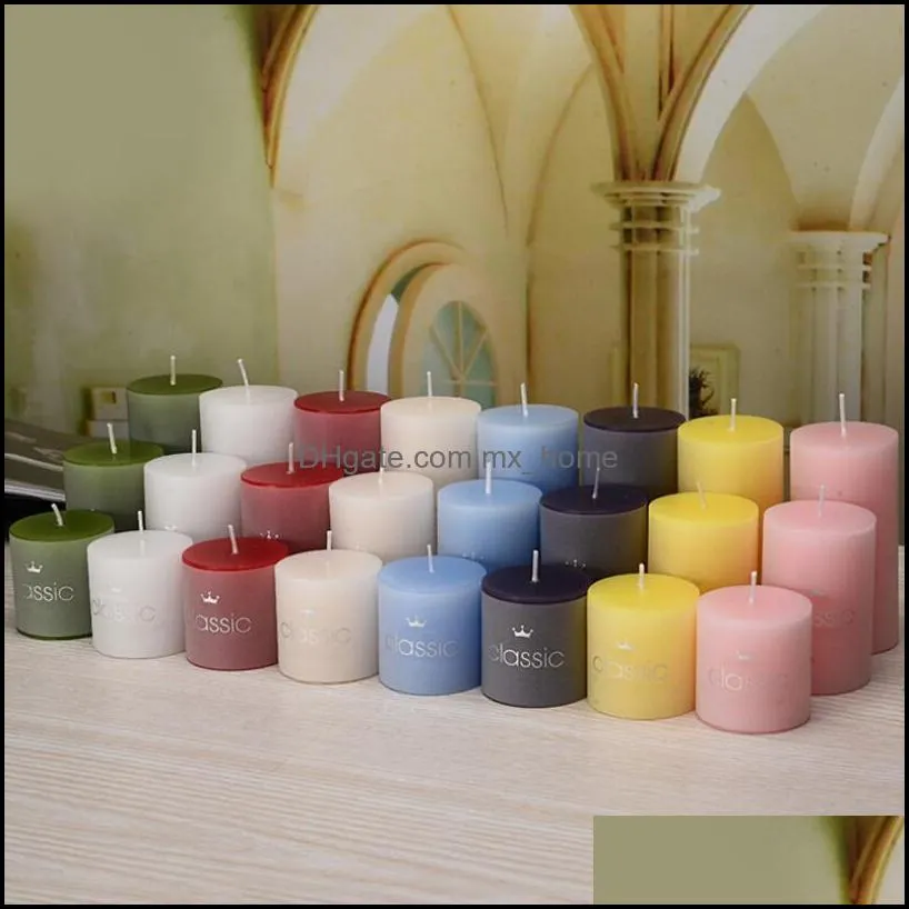 smokeless scented candles classic cylindrical birthday romantic small candle wedding western food candlestick column wax