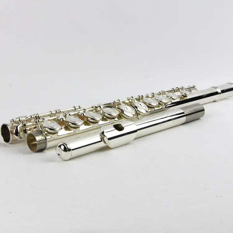 New Silver 211Sl Instrument 16 Over E-Key C Tune Flute Professional Professional с Case Professional Level