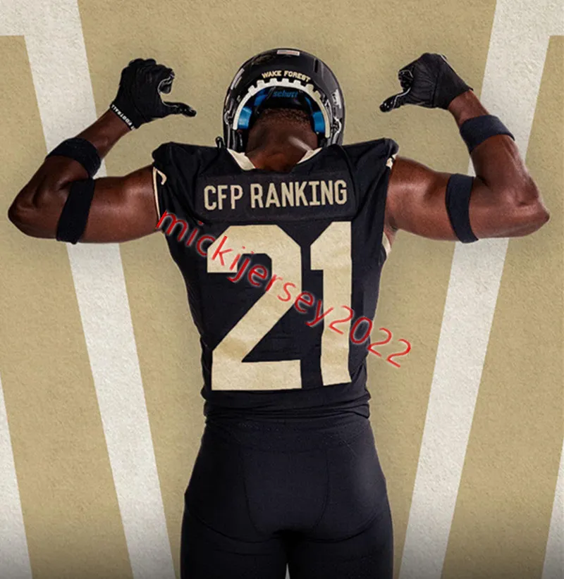 Football Wake Forest Football Jersey Personnalisé Cousu Mens Caelen Carson Horatio Fields Zach Vaughan Dez Williams Elijah Hall Andre Hodge Wake