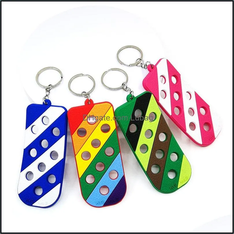 wholesale optional styles eva keychains croc shoe accessories charms can be installed on the keychain soft pvc key ring chain holder fit women lubagallets