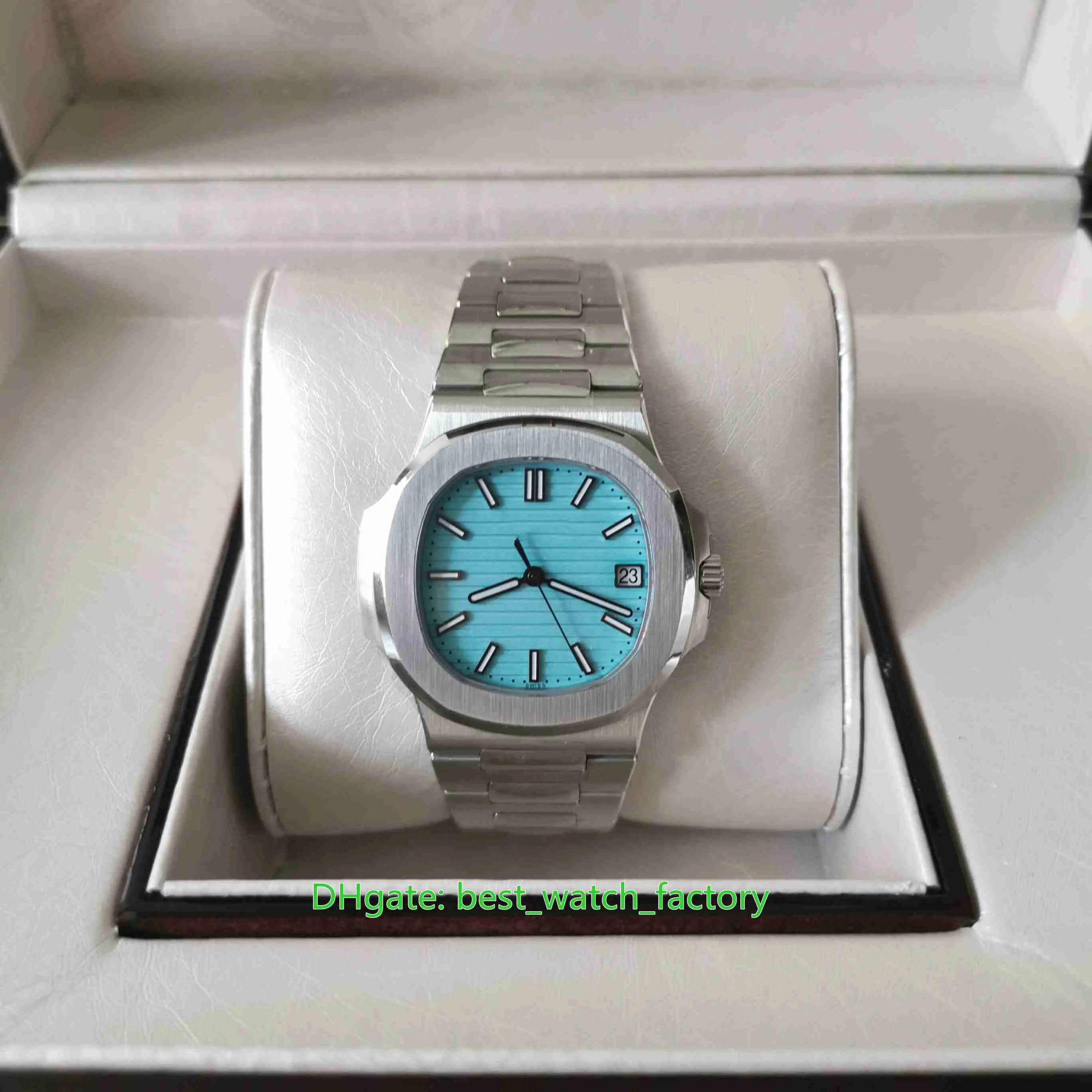 3K Fábrica Relógios Perfeitos 40 5mm Nautilus 5711 1A 010 Sky Blue Dial 904L Aço CAL 324SC Movimento Mecânico Transparente Automati2680