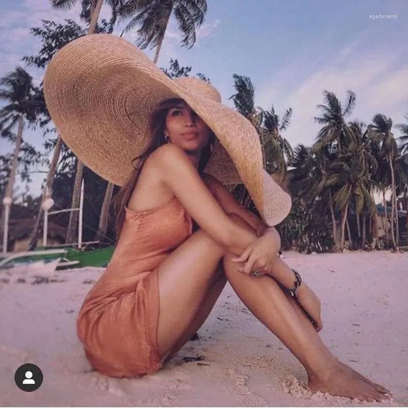 Kapelusze z szerokim rondem kobieta większa moda plażowa Ins ponadgabarytowy stylowy kapelusz kobiety składana ochrona UV letnia kropla hurtowa Eger22