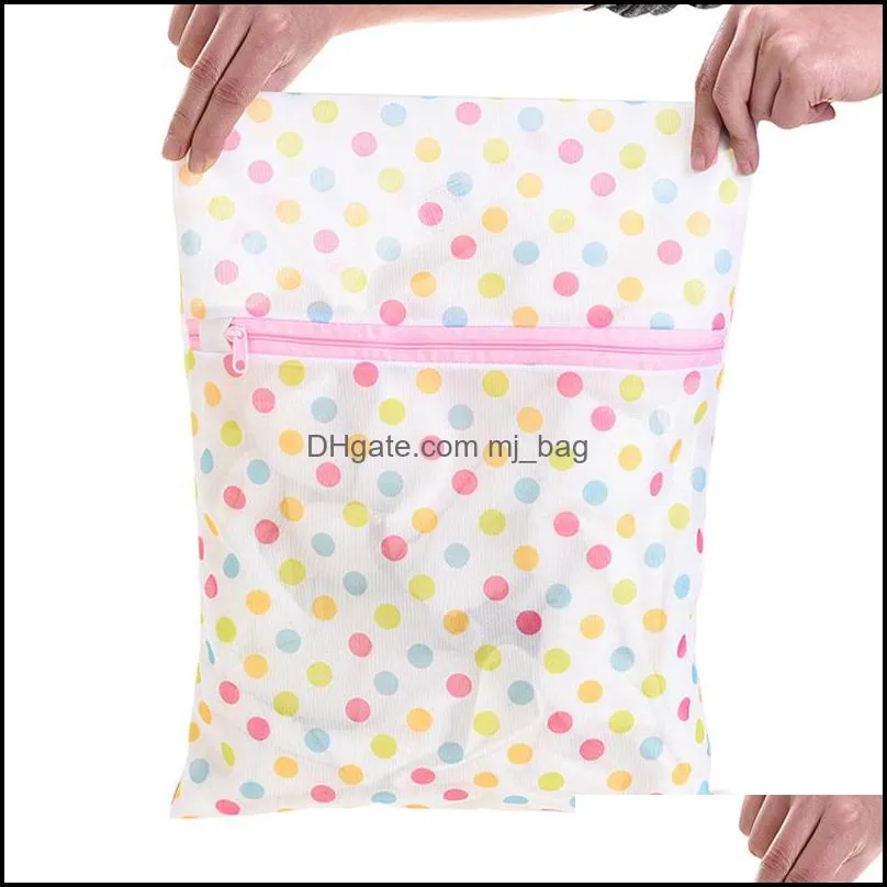 Laundry Bags 30X40Cm Print Bag Clothes Washing Hine Bra Lingerie Mesh Net Dhorc