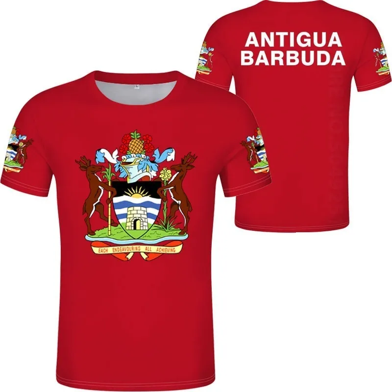 Antigua and Barbuda Tシャツ古い白い服atg Country Nation Ag Tシャツ無料カスタム名番号Red 220614