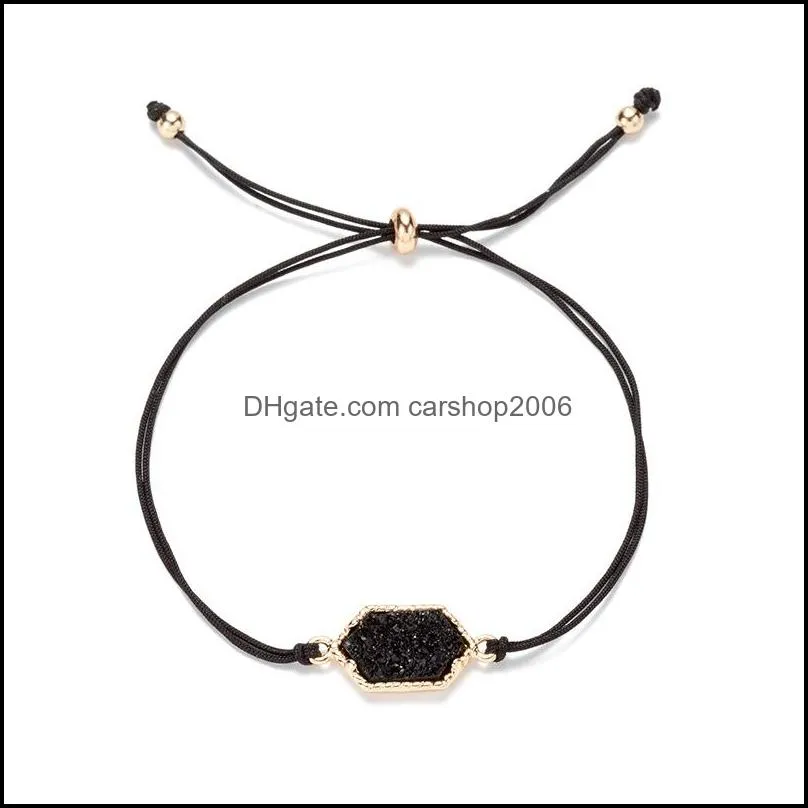 New styles Drusy Druzy Bracelet Resin Geometric Stone Adjust Bracelet for women jewelry