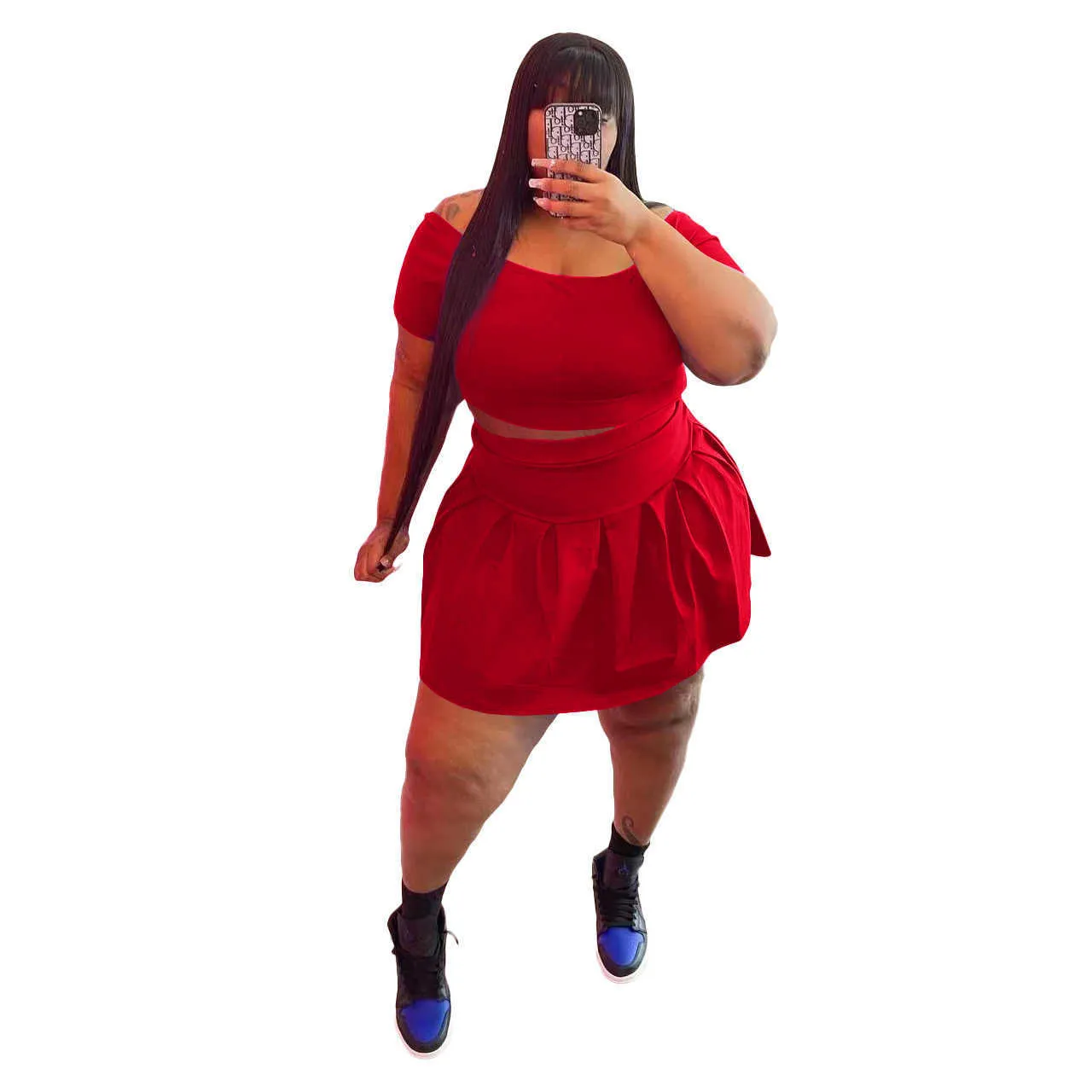 Plus Size Designer Two Piece Skater Dress And Pleated Skirt Set For Women Perfect For Summer Leisure And Sports Outfits S 5XL From Bosslala 6.36 DHgate.Com