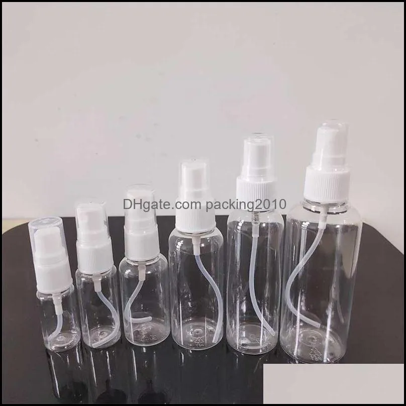 10ml 20ml 30ml 50ml 60ml 100ml Empty PET Clear Plastic Fine Mist Spray Bottle for Cleaning Travel Essential Oils Perfume