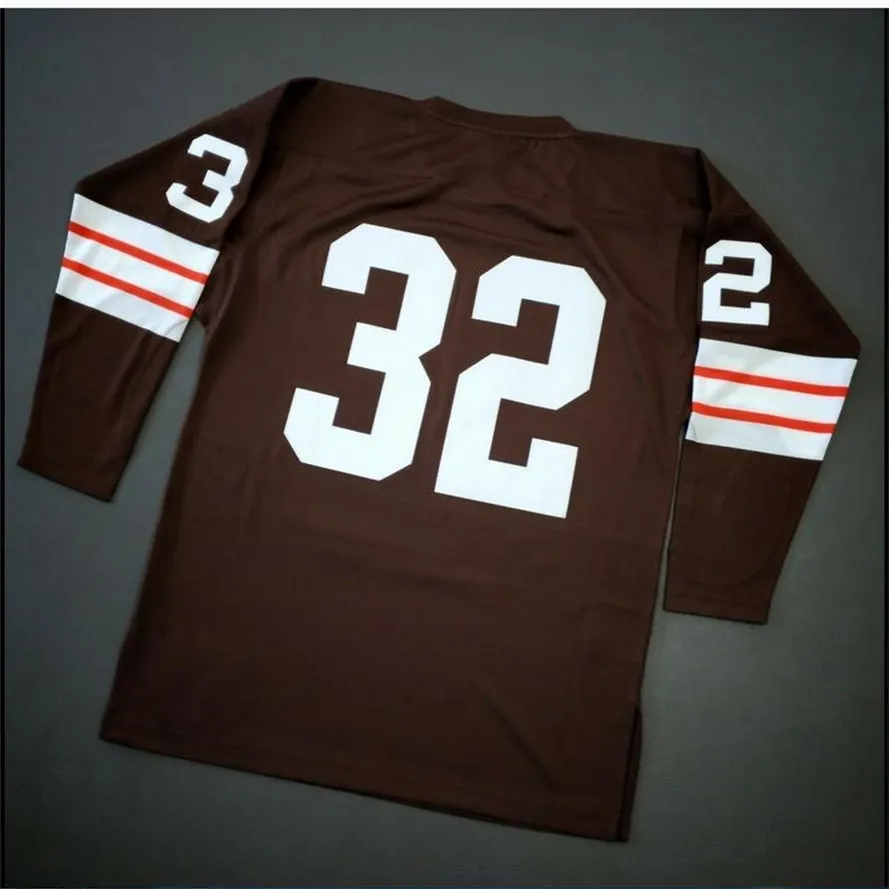 Mit Custom Men Youth women Vintage Jim Brown 1964 3/4 SLEEVE Football Jersey size s-4XL or custom any name or number jersey