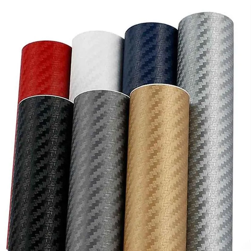 3D Carbon Fiber Vinyl Car Wrap Sheet Roll Film Car Stickers and Decals Motorcycle Car Styling Accessories Automobiles2091